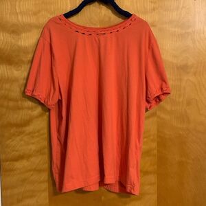 Y2K Neon Coral Short Sleeve Top